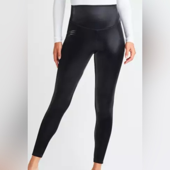 YUMMIE High Rise Coated Shine Womens Stretch Legging SZ M - Picture 4 of 6